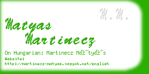 matyas martinecz business card